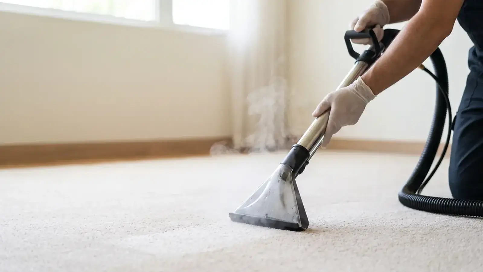 Carpet extraction wand working across carpet fibres